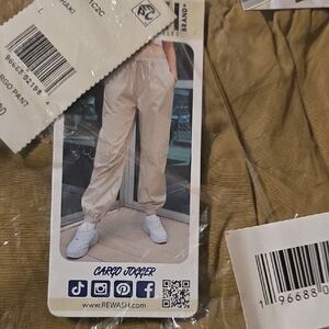 NWT Rewash Khaki Cargo Jogger Pants Size L